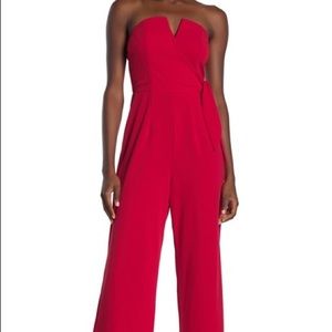 ROW A - strapless red jumpsuit